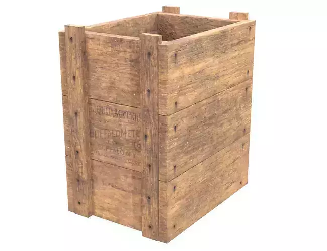 Wooden box Liquid meters Low-poly 3D model