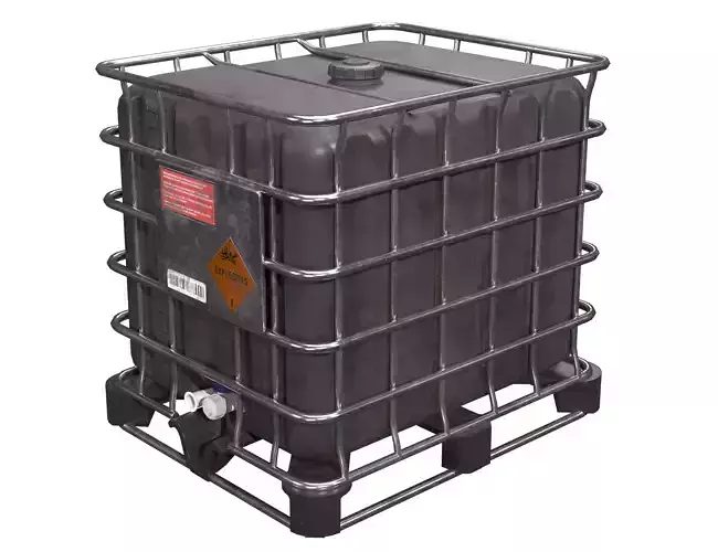 Intermediate black Bulk Container Low-poly 3D model