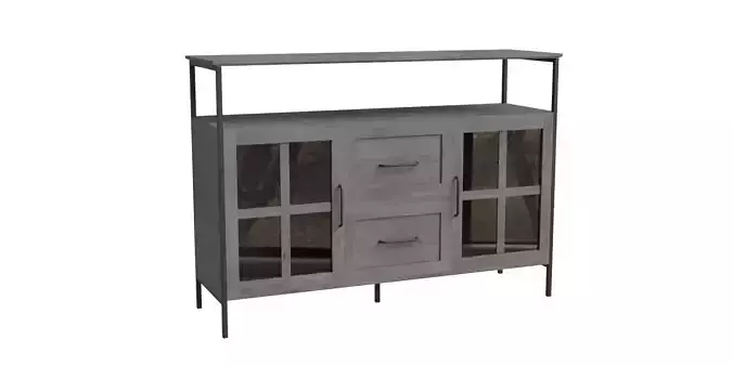 Industrial Farmhouse Window Pane Buffet Table