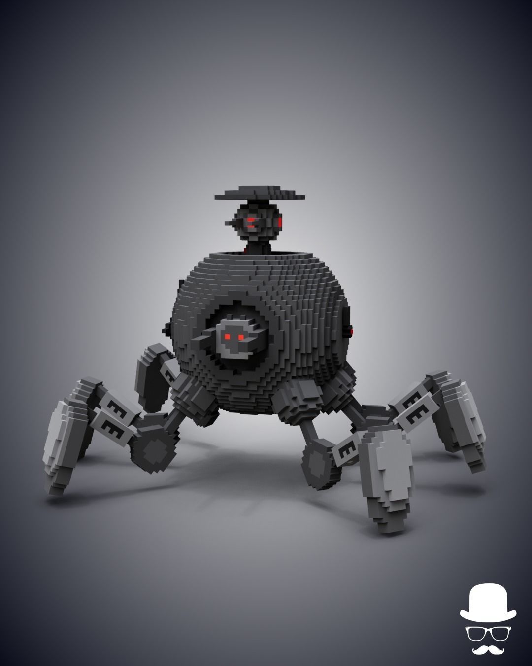 Robot Sci Fi - Voxel Mecha Low-poly 3D model_4