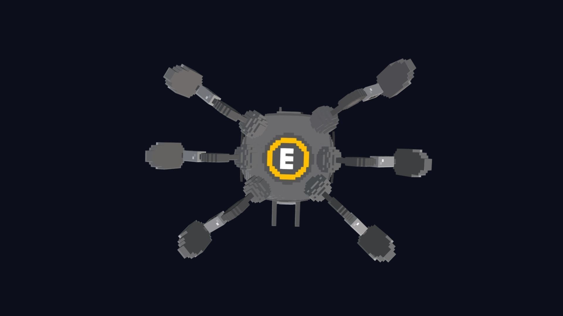 Robot Sci Fi - Voxel Mecha Low-poly 3D model_9