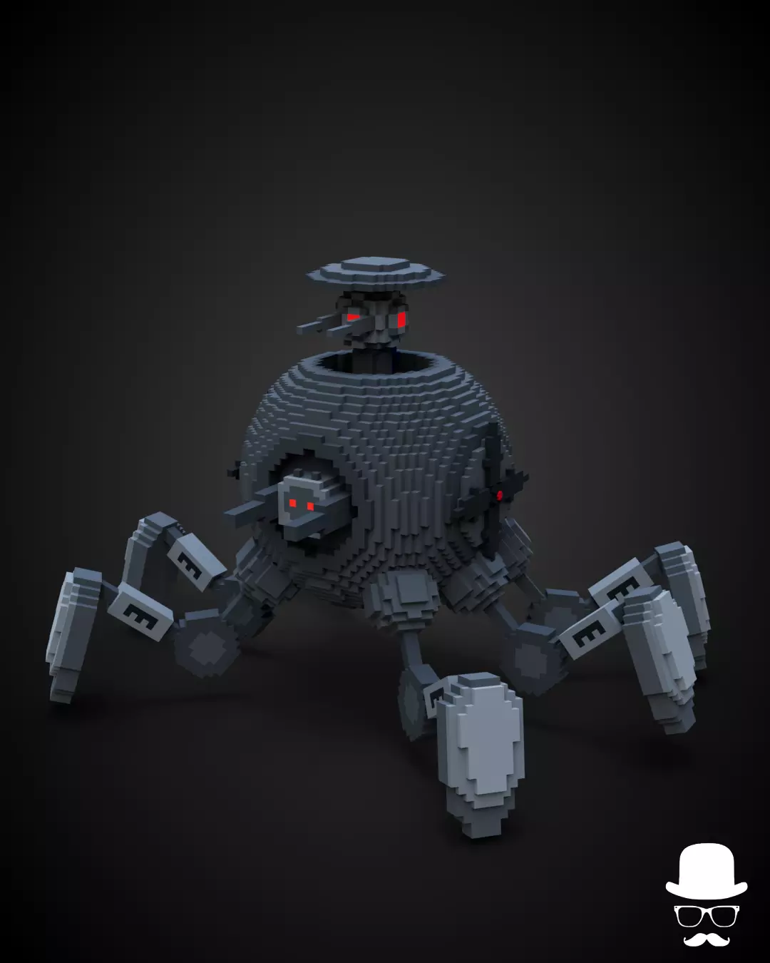 Robot Sci Fi - Voxel Mecha Low-poly 3D model_0