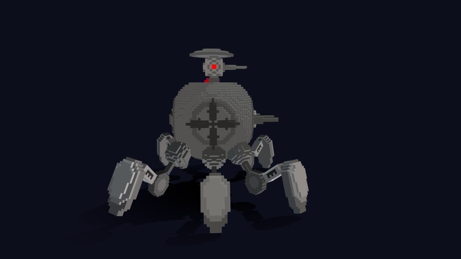 Robot Sci Fi - Voxel Mecha Low-poly 3D model_6