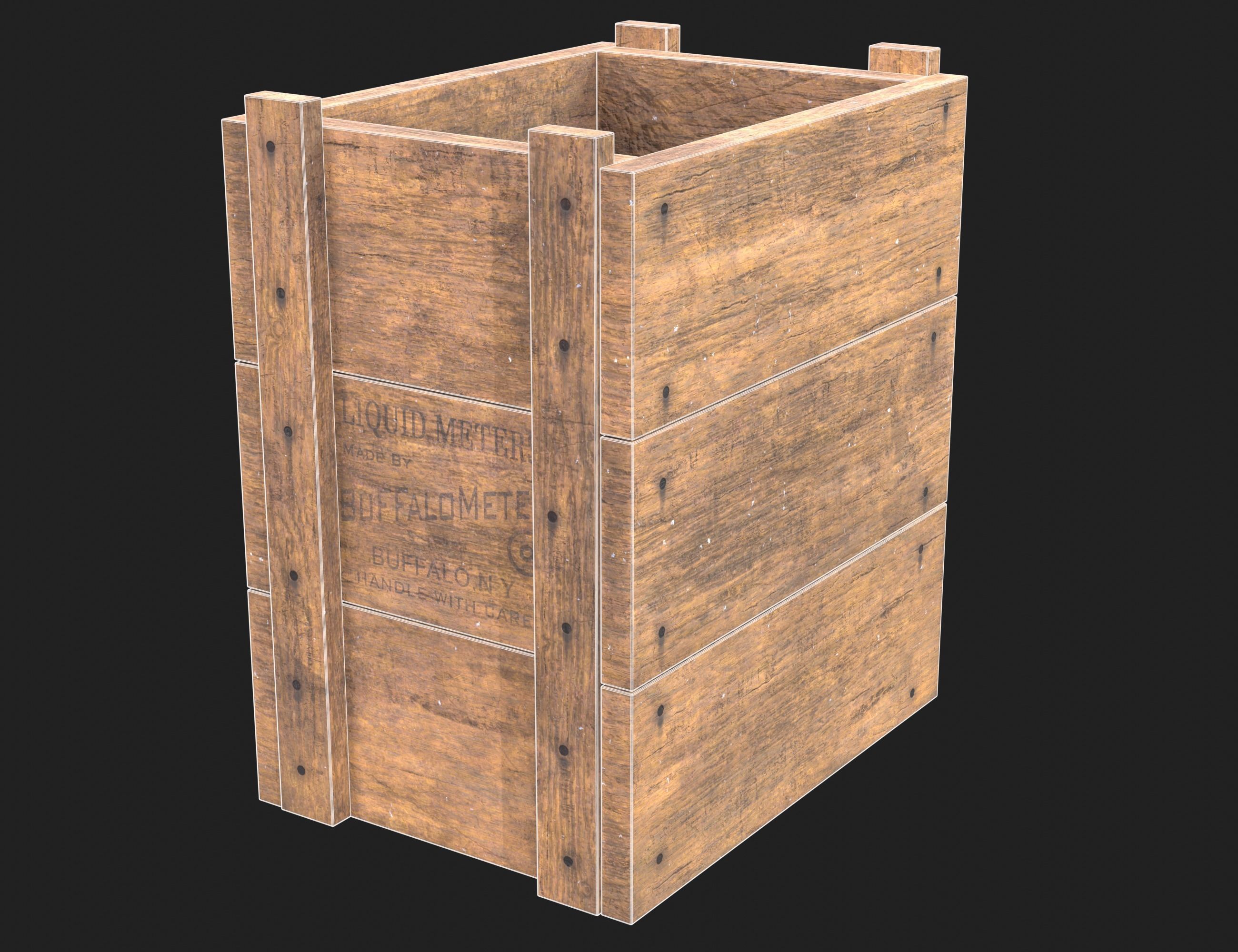 Old wooden boxes 3D Model Collection_51