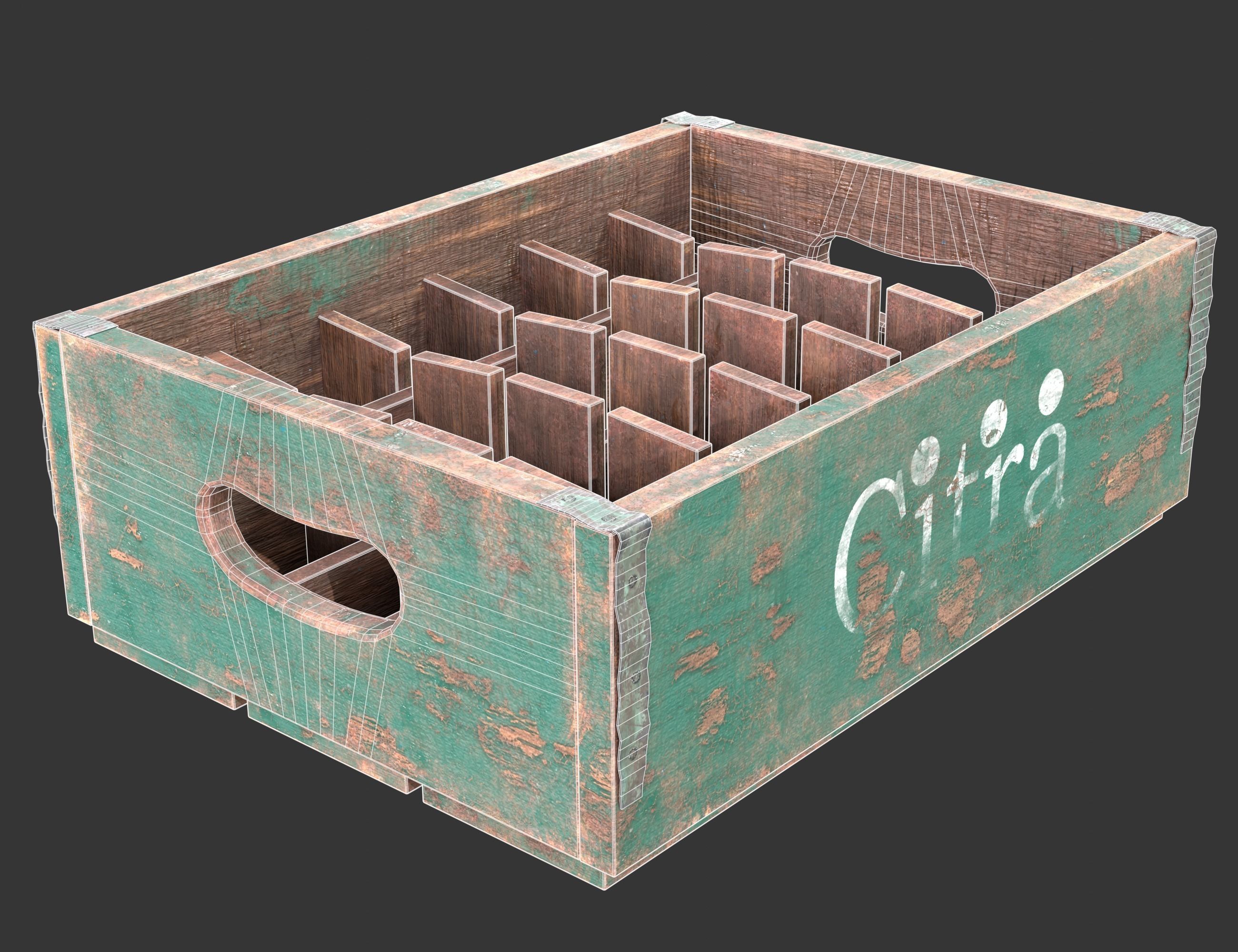 Old wooden boxes 3D Model Collection_56