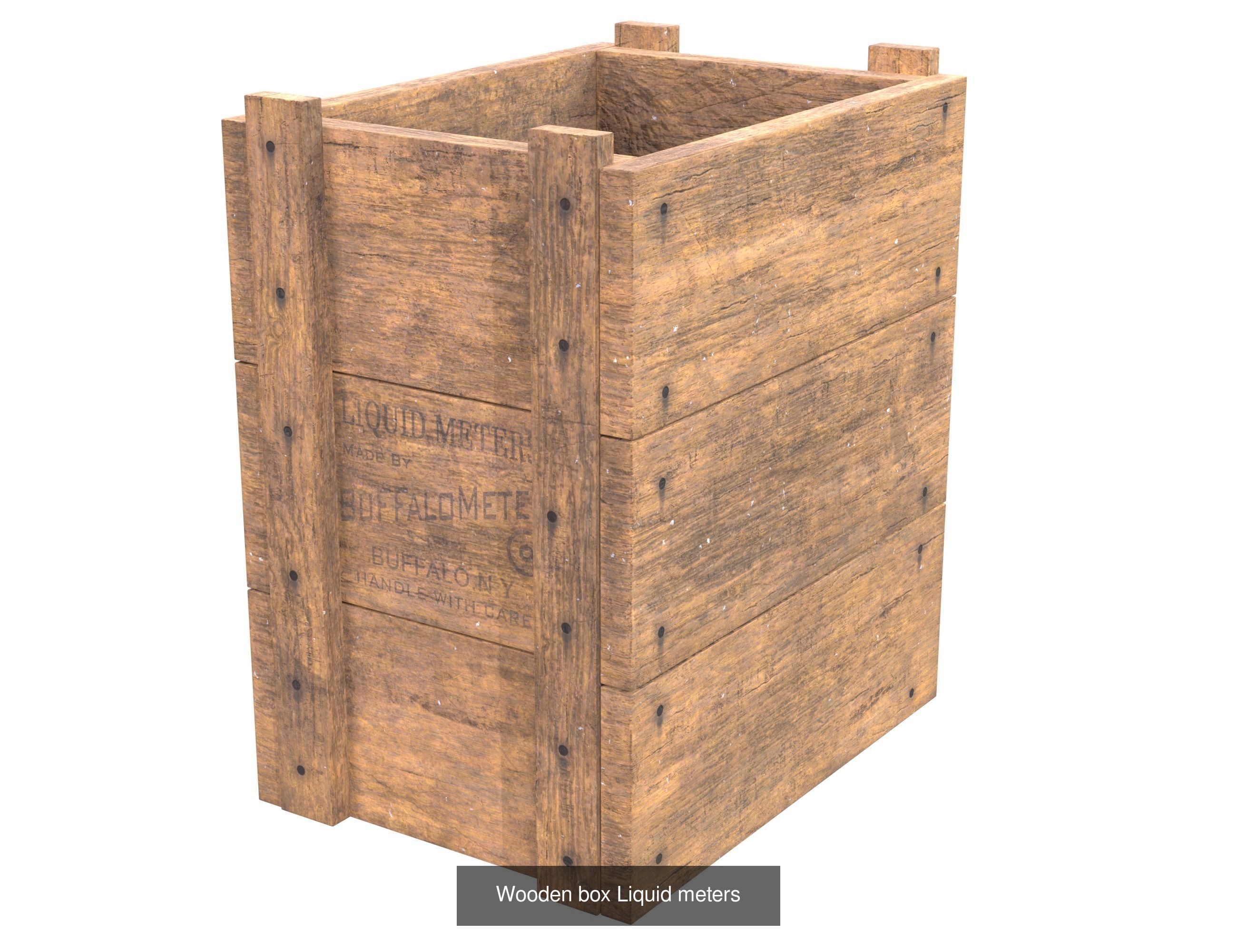 Old wooden boxes 3D Model Collection_10