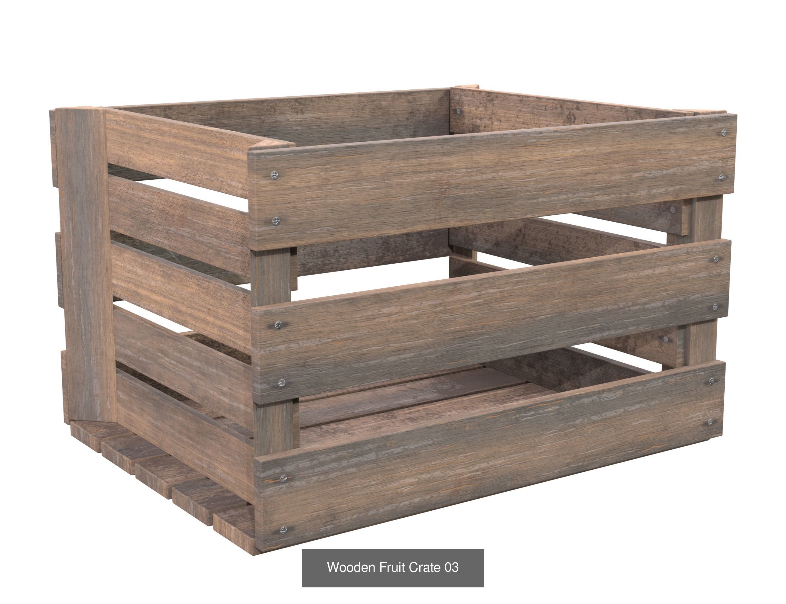 Old wooden boxes 3D Model Collection_7