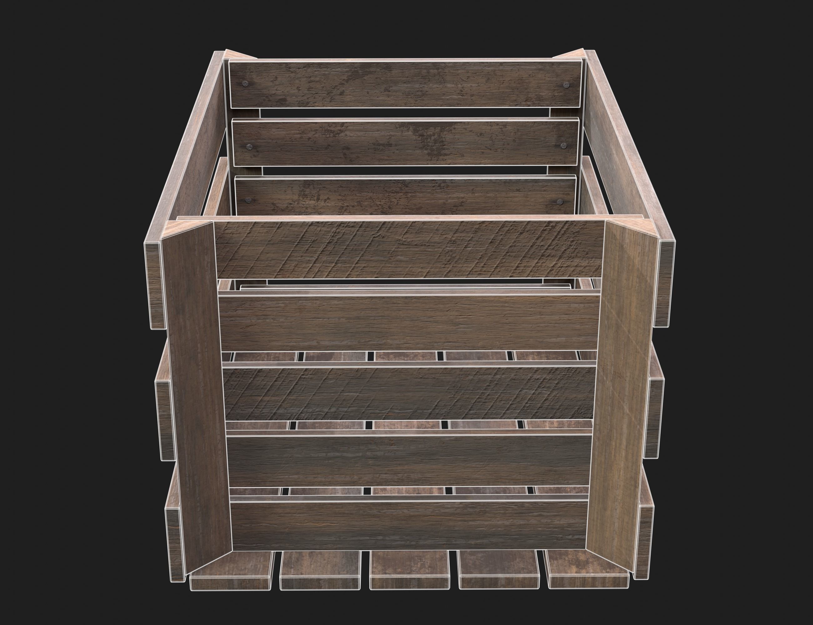 Old wooden boxes 3D Model Collection_38