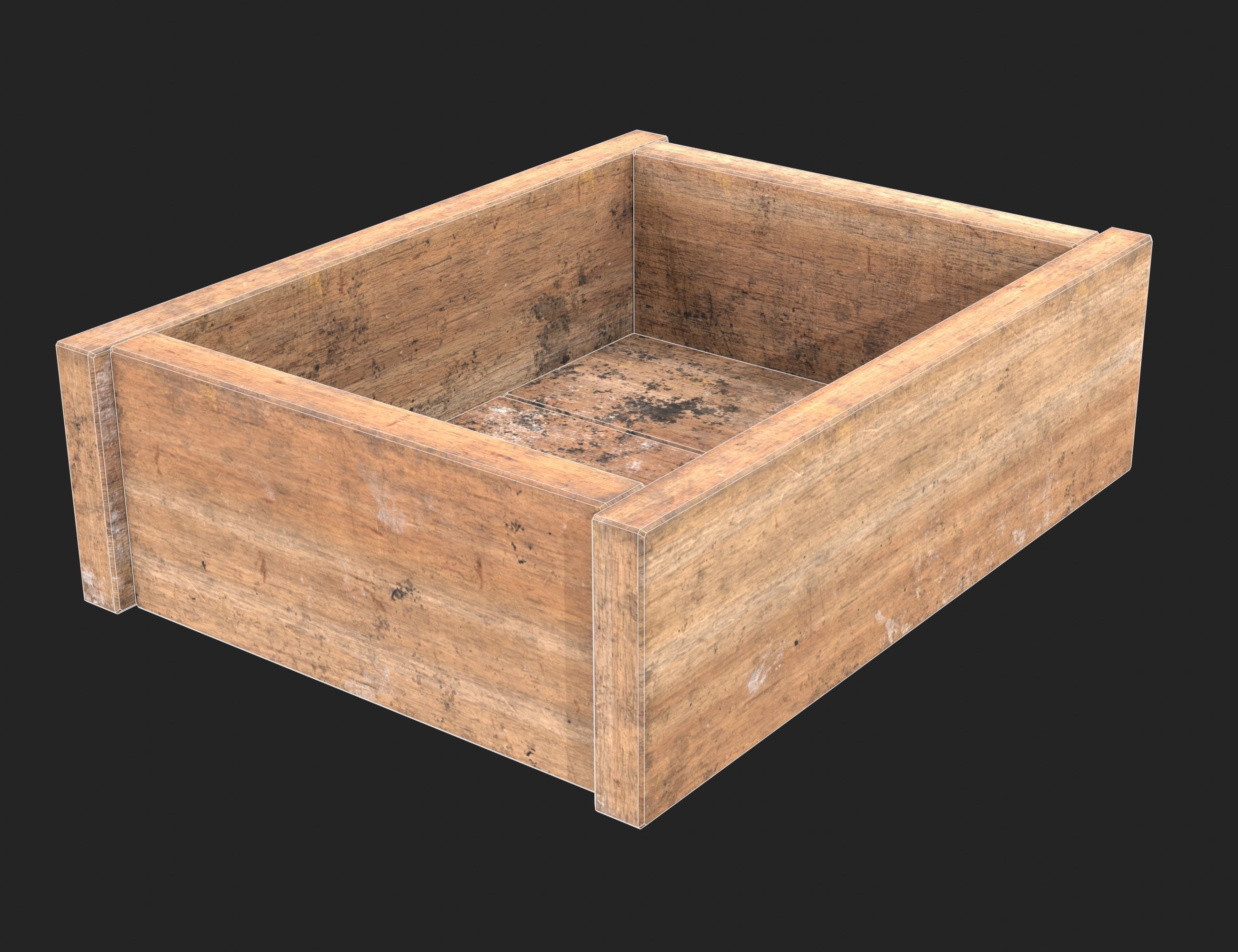 Old wooden boxes 3D Model Collection_29