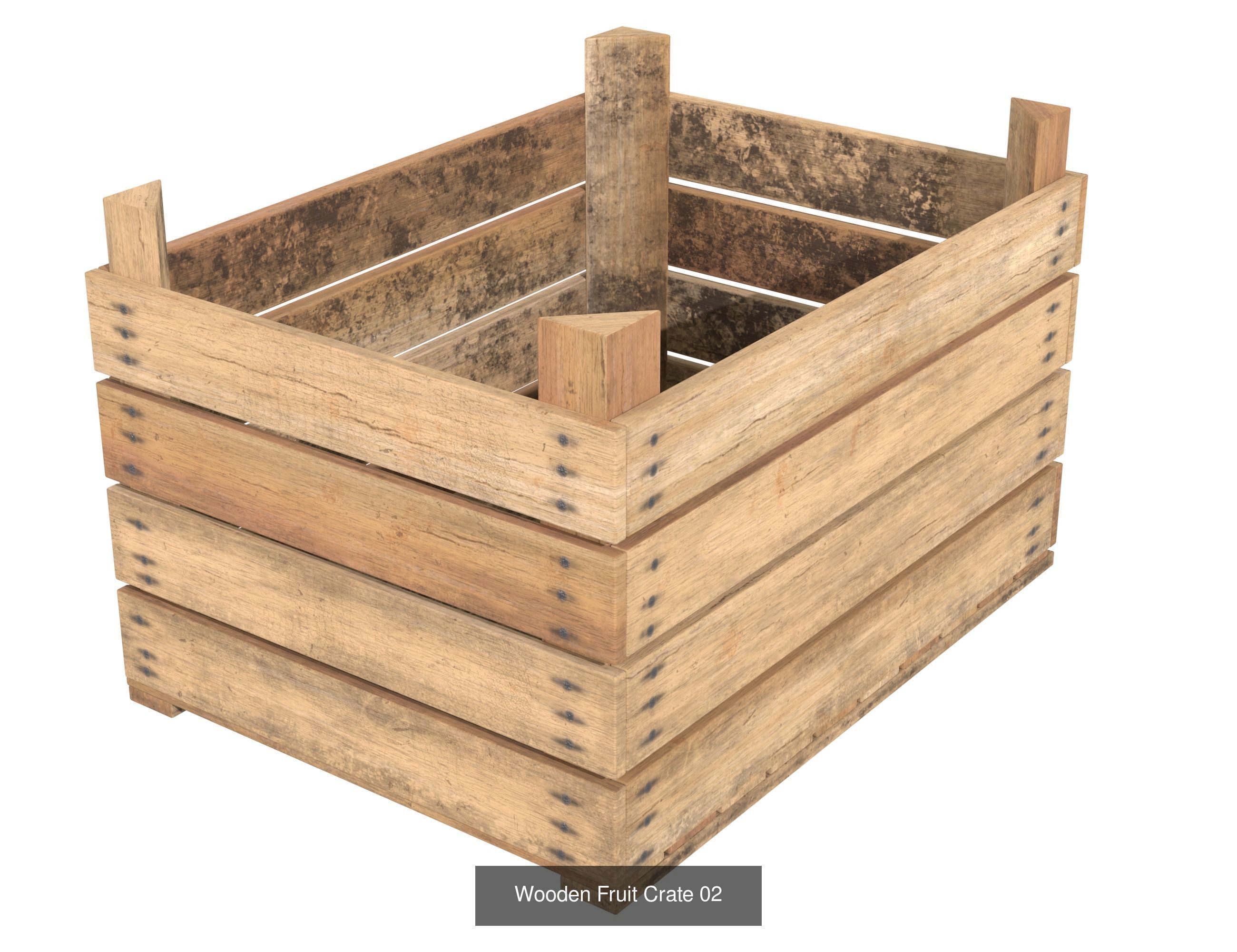 Old wooden boxes 3D Model Collection_4
