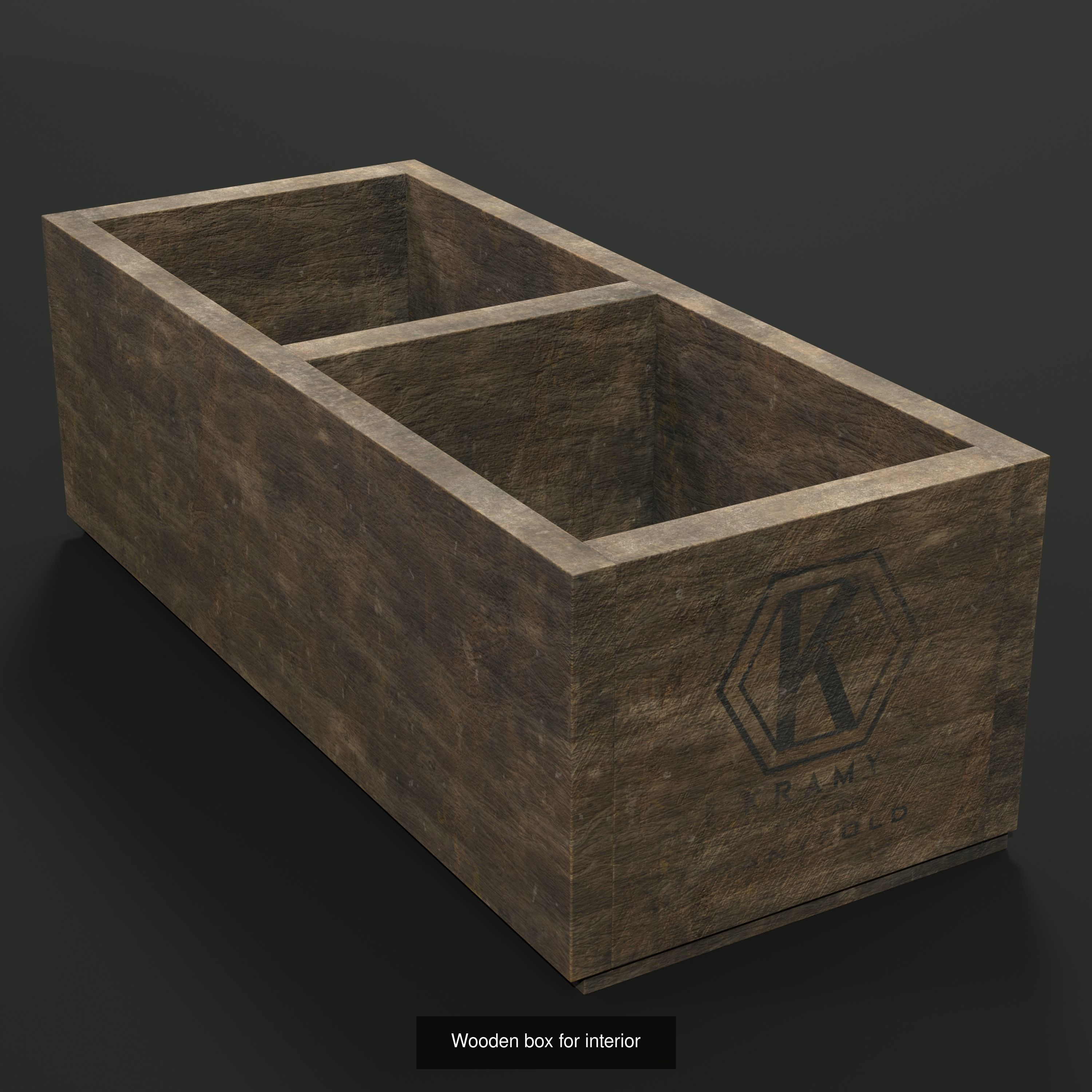 Old wooden boxes 3D Model Collection_6