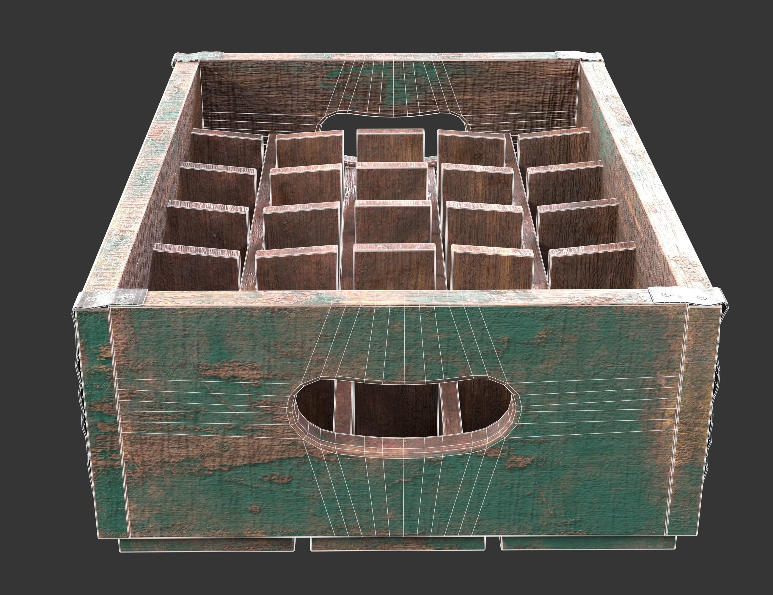 Old wooden boxes 3D Model Collection_55