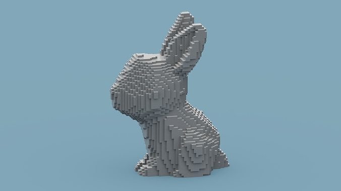 Voxel Rabbit Low-poly 3D model