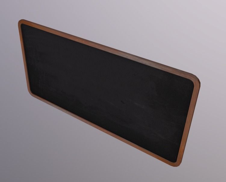 Black Board Low-poly 3D model_3