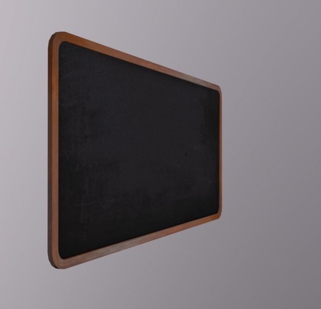 Black Board Low-poly 3D model_2