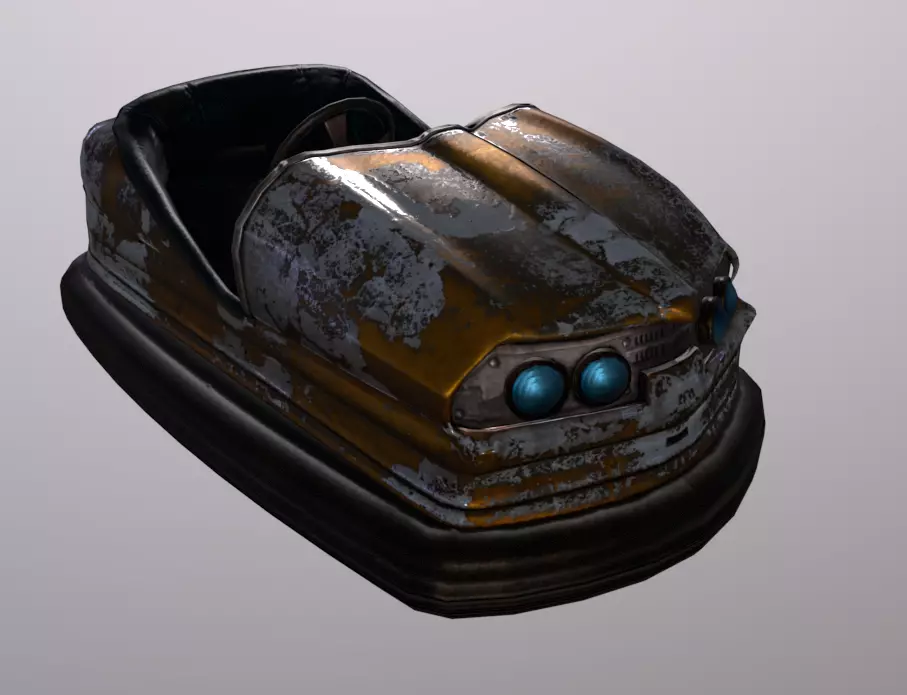 Bumper Car Low-poly 3D model_0