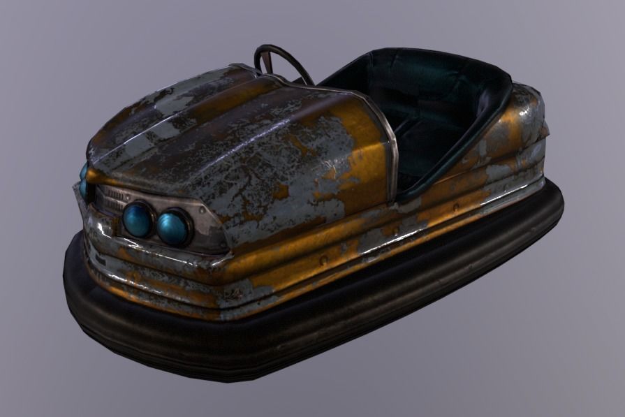 Bumper Car Low-poly 3D model_2
