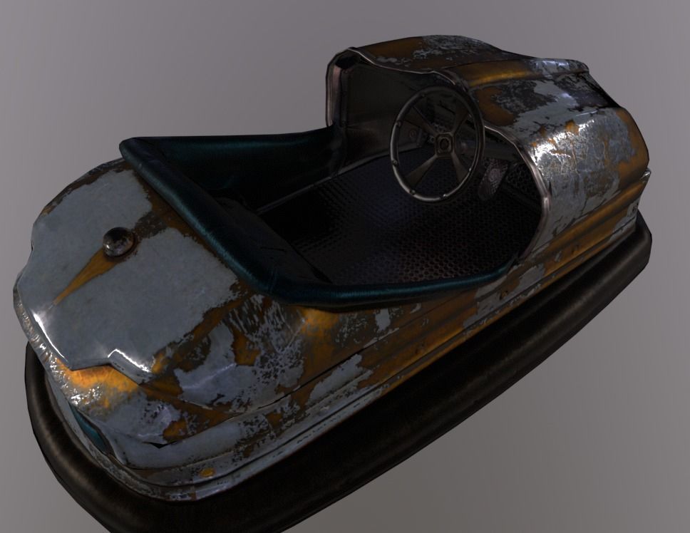 Bumper Car Low-poly 3D model_5
