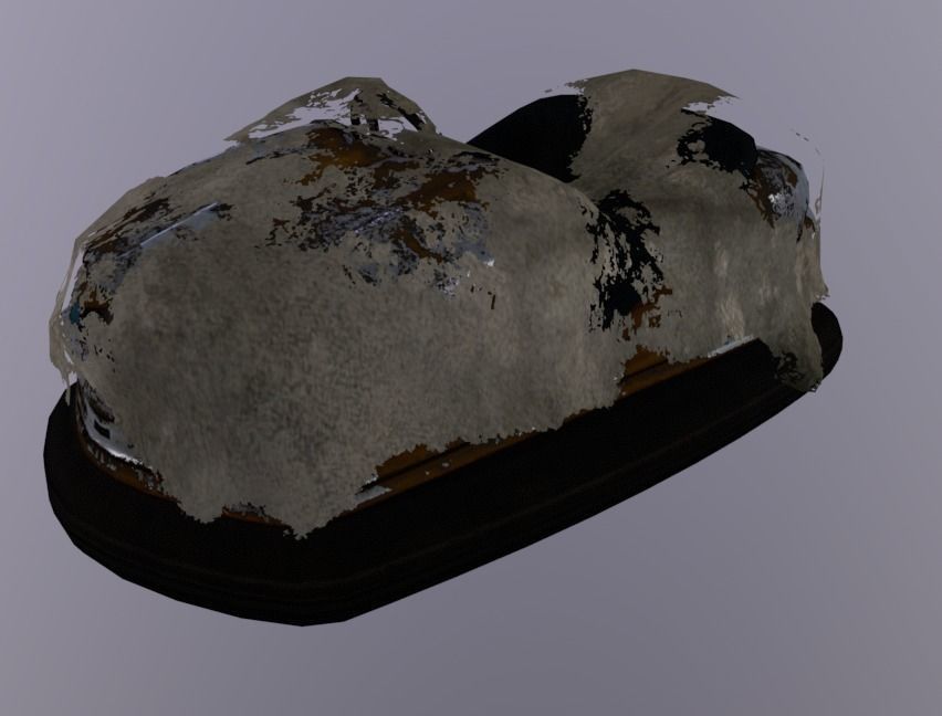 Bumper Car With Tarp Low-poly 3D model_3