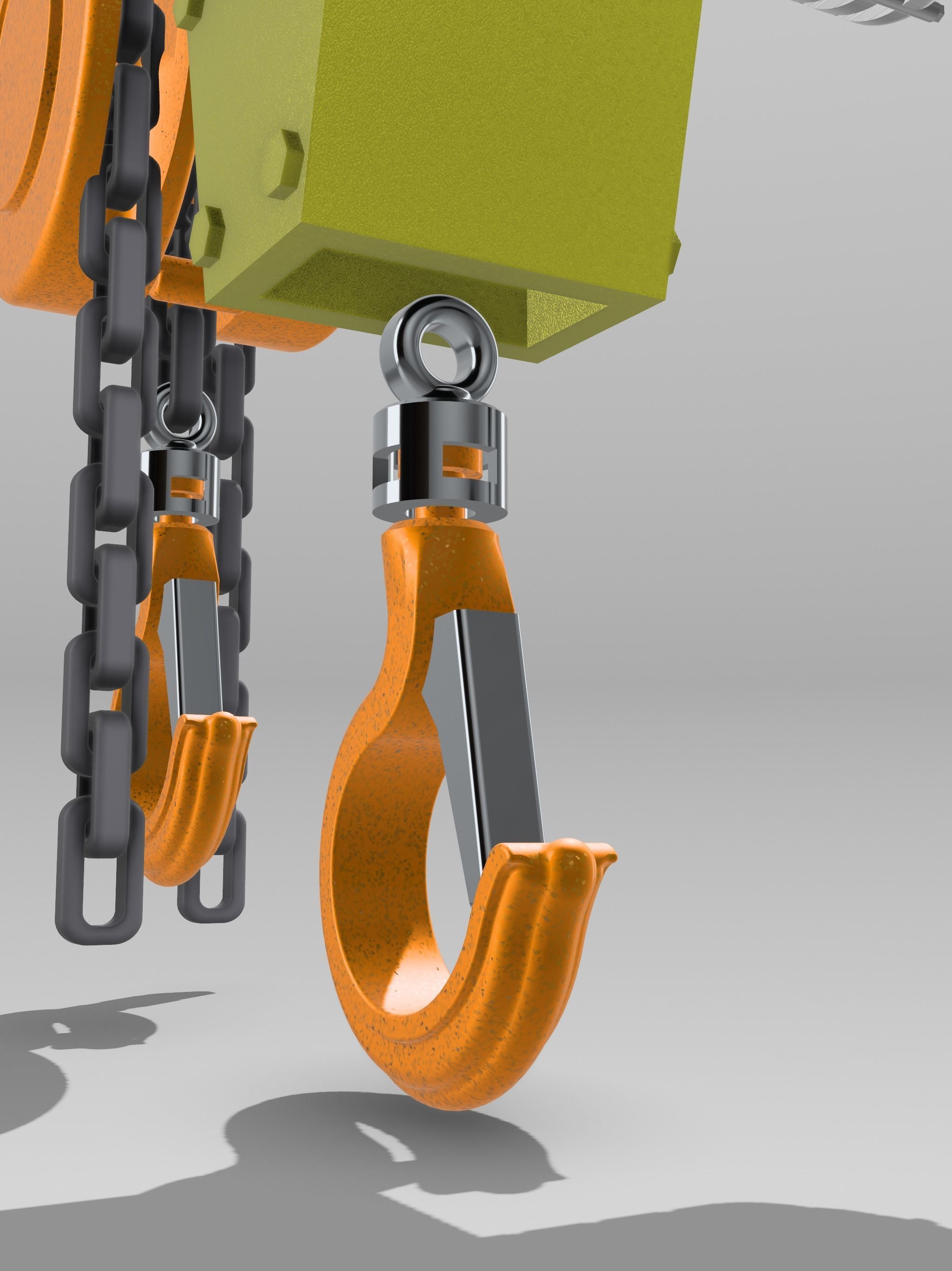 Electric workshop hoist n block with accessories diorama 3D print model_2