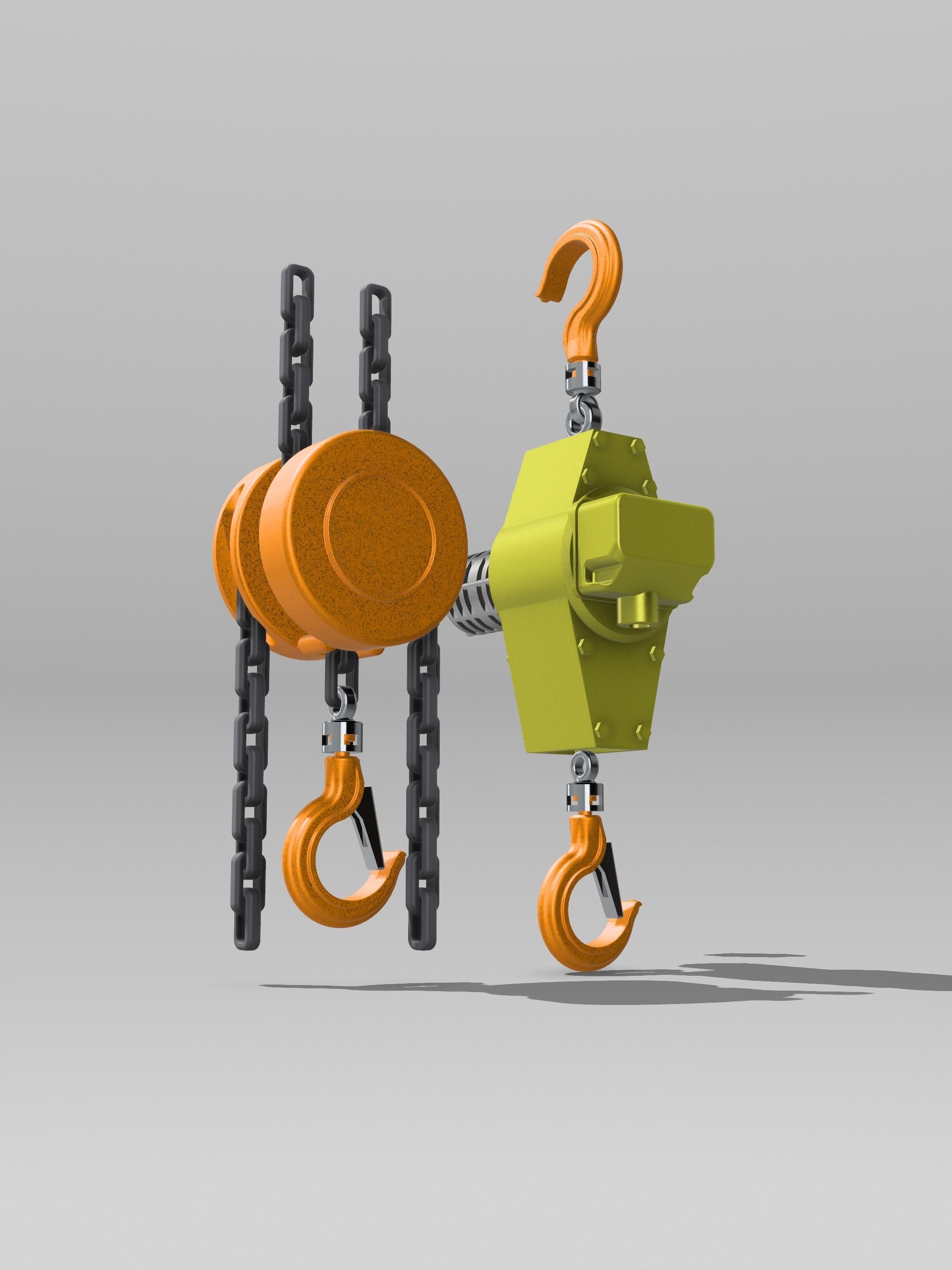 Electric workshop hoist n block with accessories diorama 3D print model_8