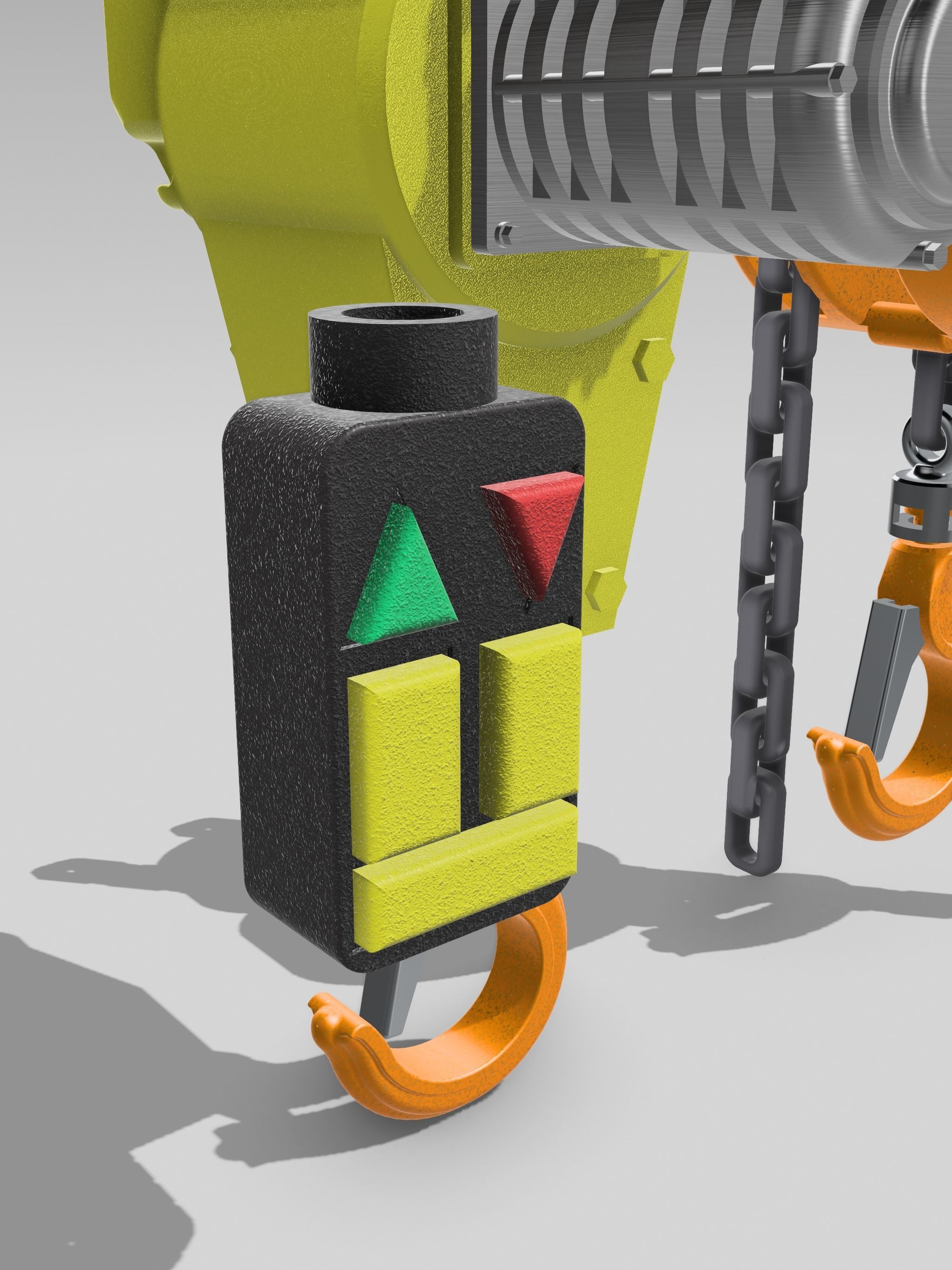 Electric workshop hoist n block with accessories diorama 3D print model_5