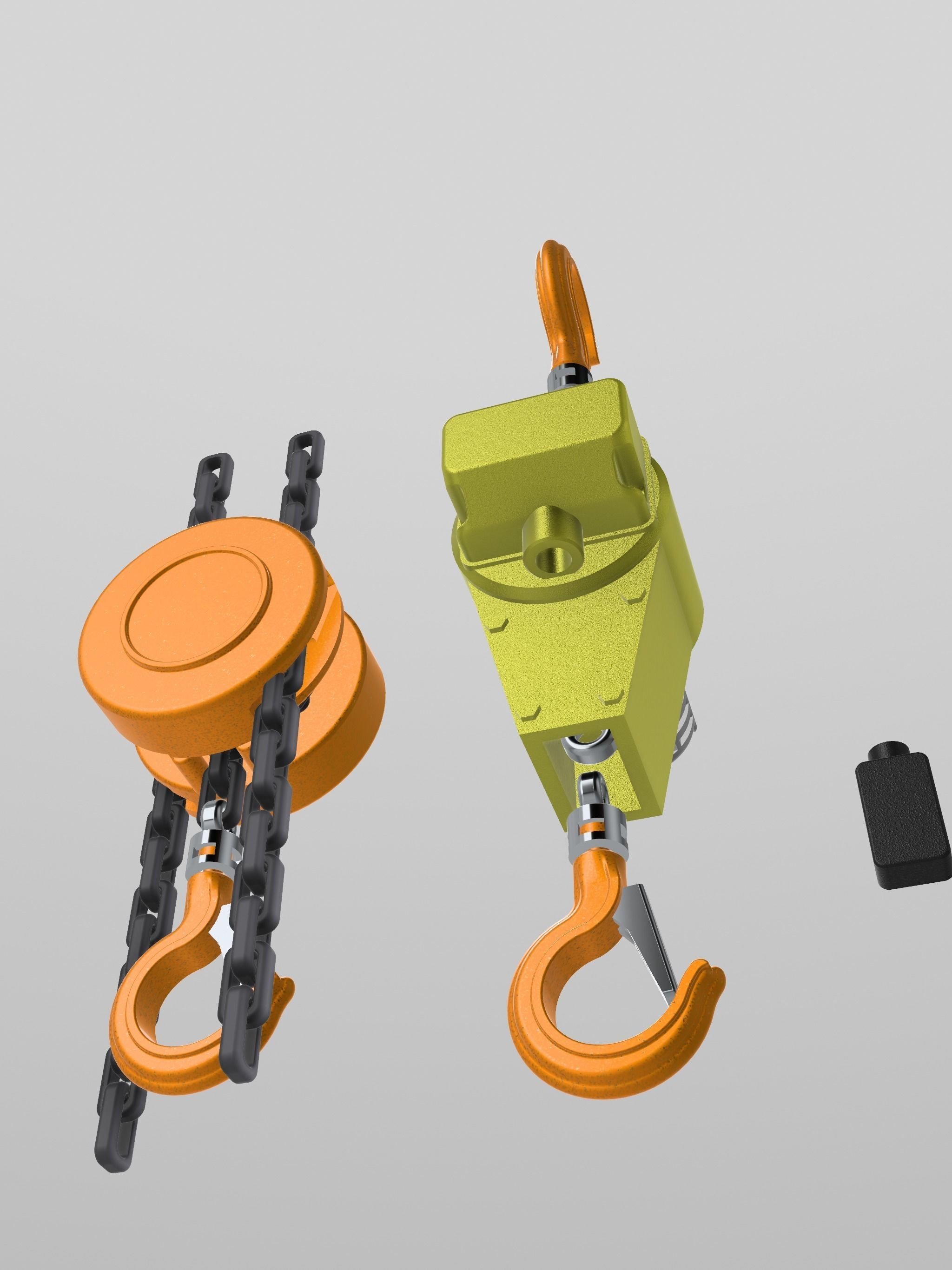 Electric workshop hoist n block with accessories diorama 3D print model_4