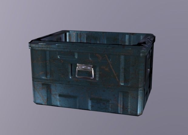 Crate Low-poly 3D model_2