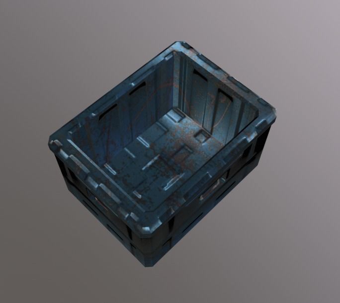 Crate Low-poly 3D model_4