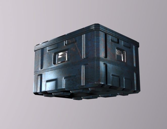 Crate Low-poly 3D model_5
