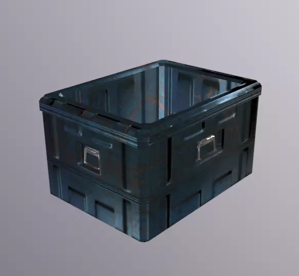 Crate Low-poly 3D model_0