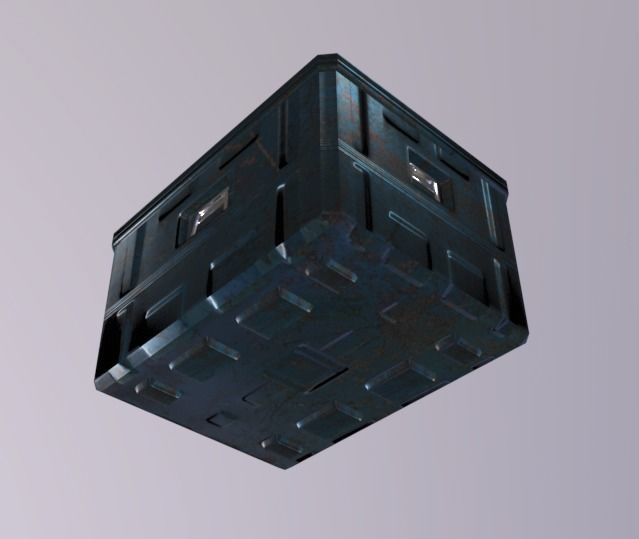 Crate Low-poly 3D model_3