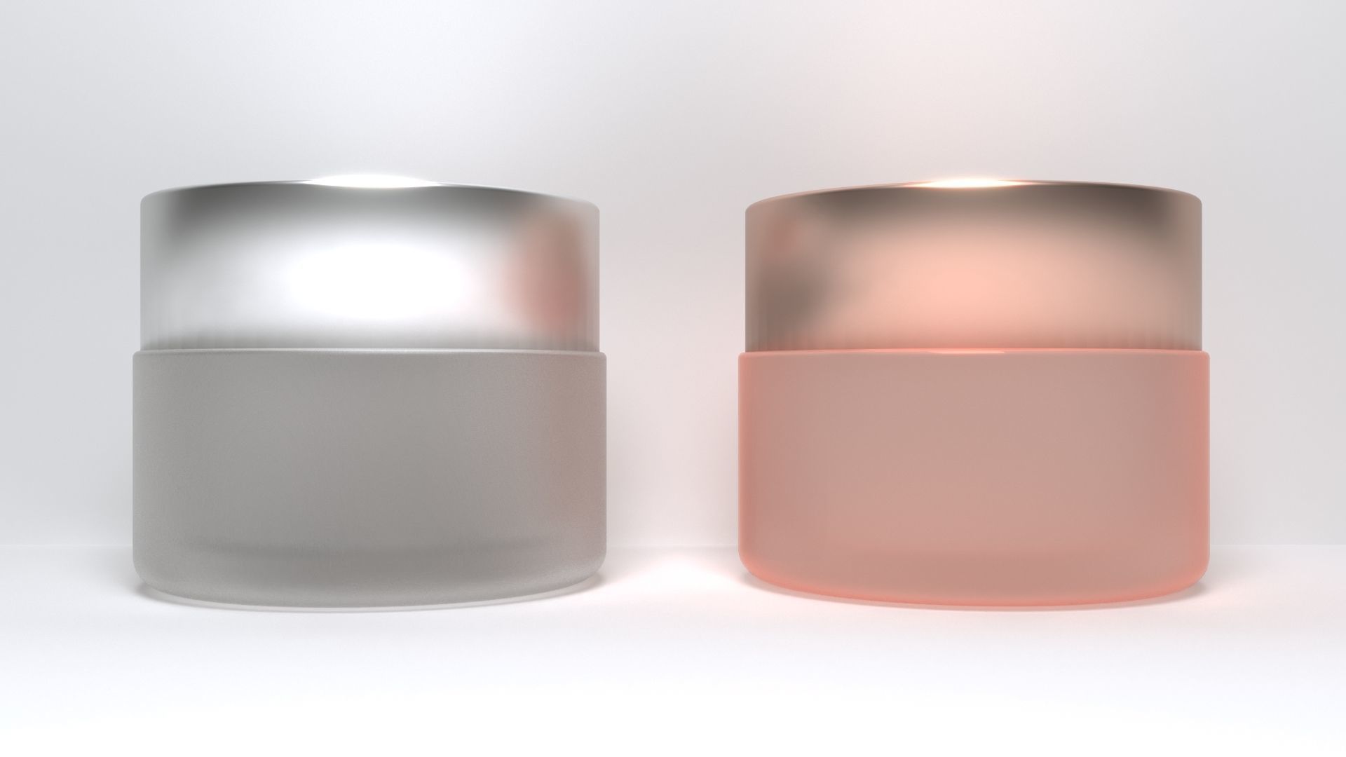 Cosmetics Glass Jar Low-poly 3D model_1