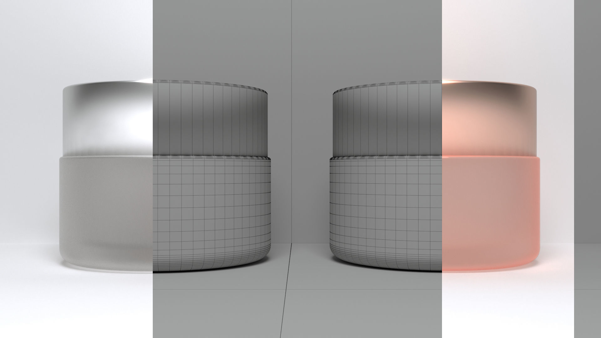 Cosmetics Glass Jar Low-poly 3D model_4