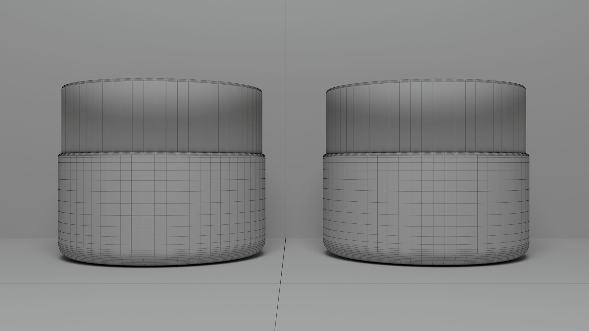 Cosmetics Glass Jar Low-poly 3D model_5