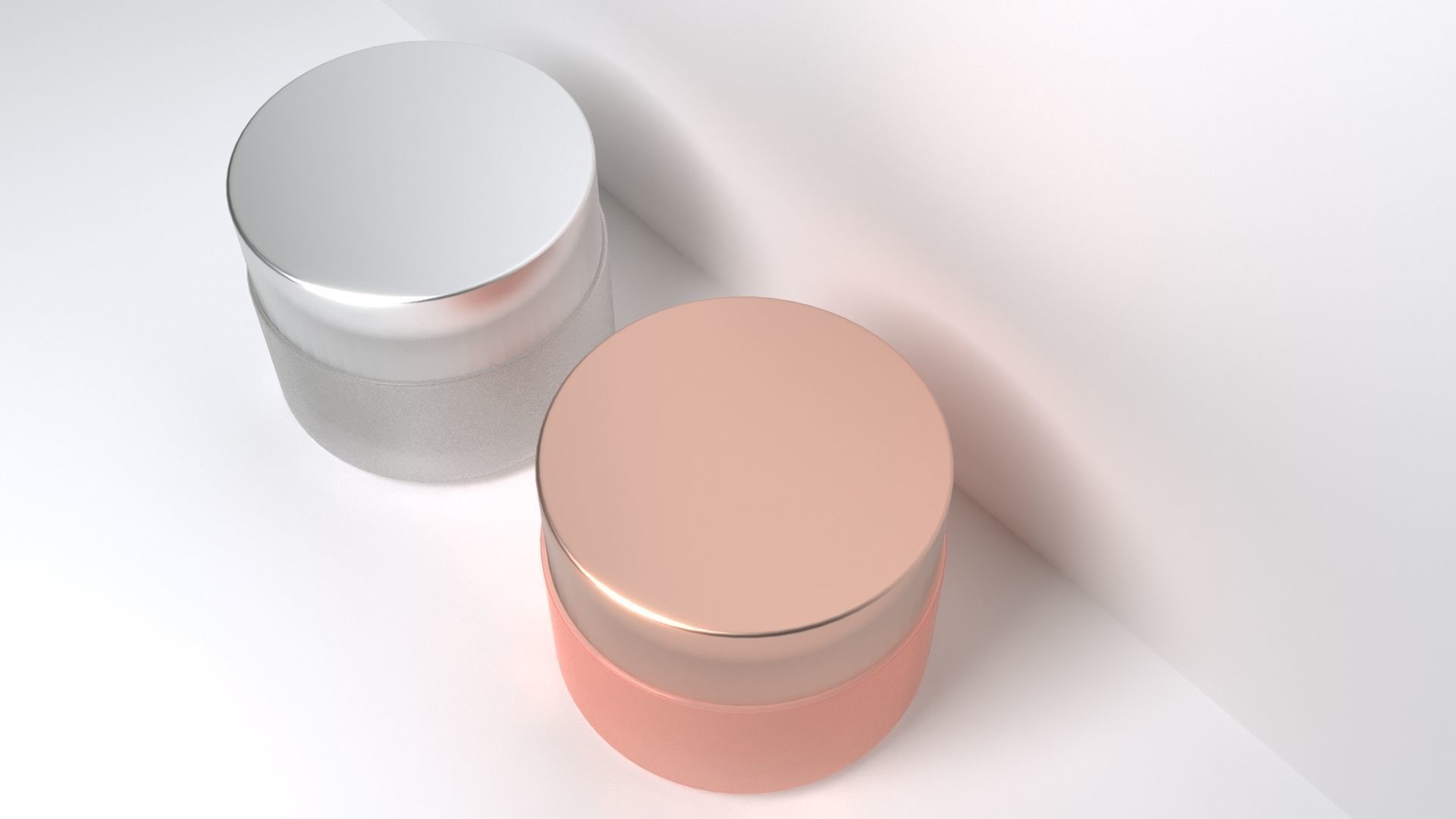 Cosmetics Glass Jar Low-poly 3D model_3