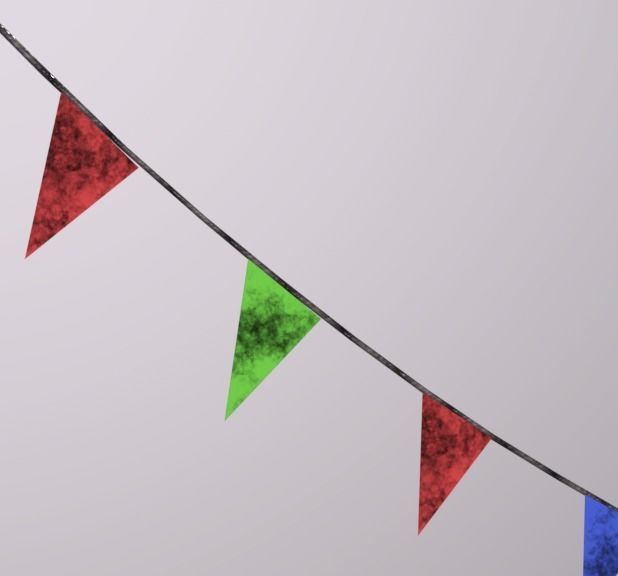 Flags Low-poly 3D model_2