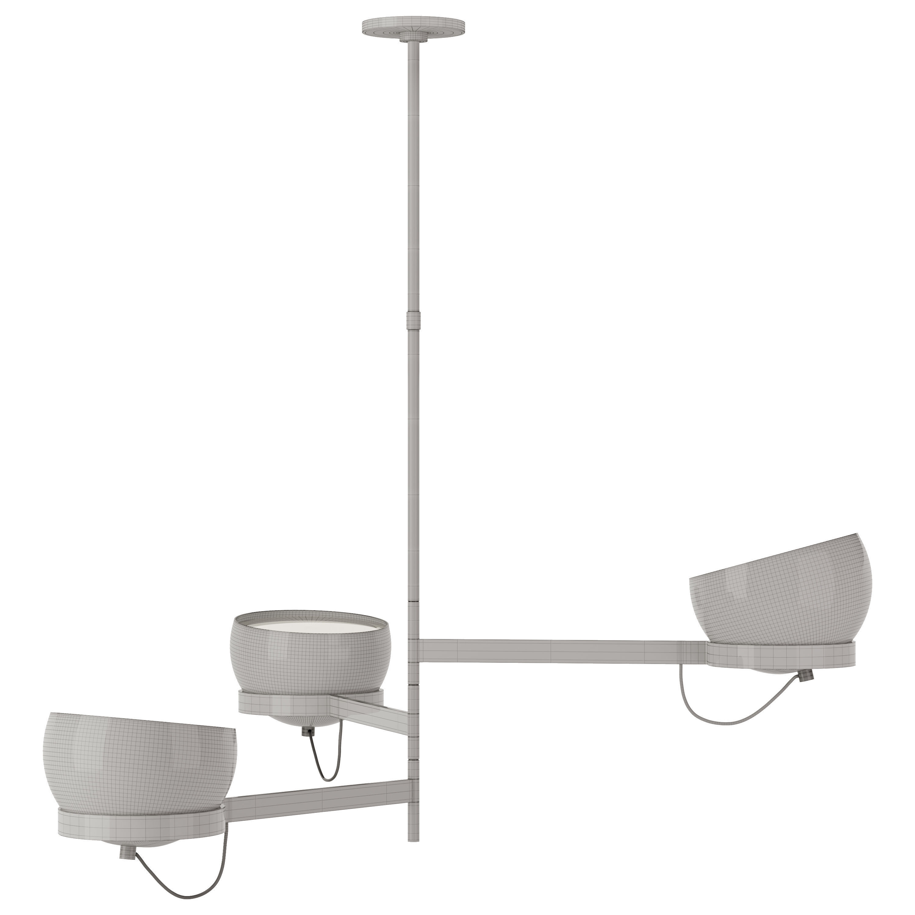 Chandelier Visual Comfort Lightwell Grande Triple 3D model_5