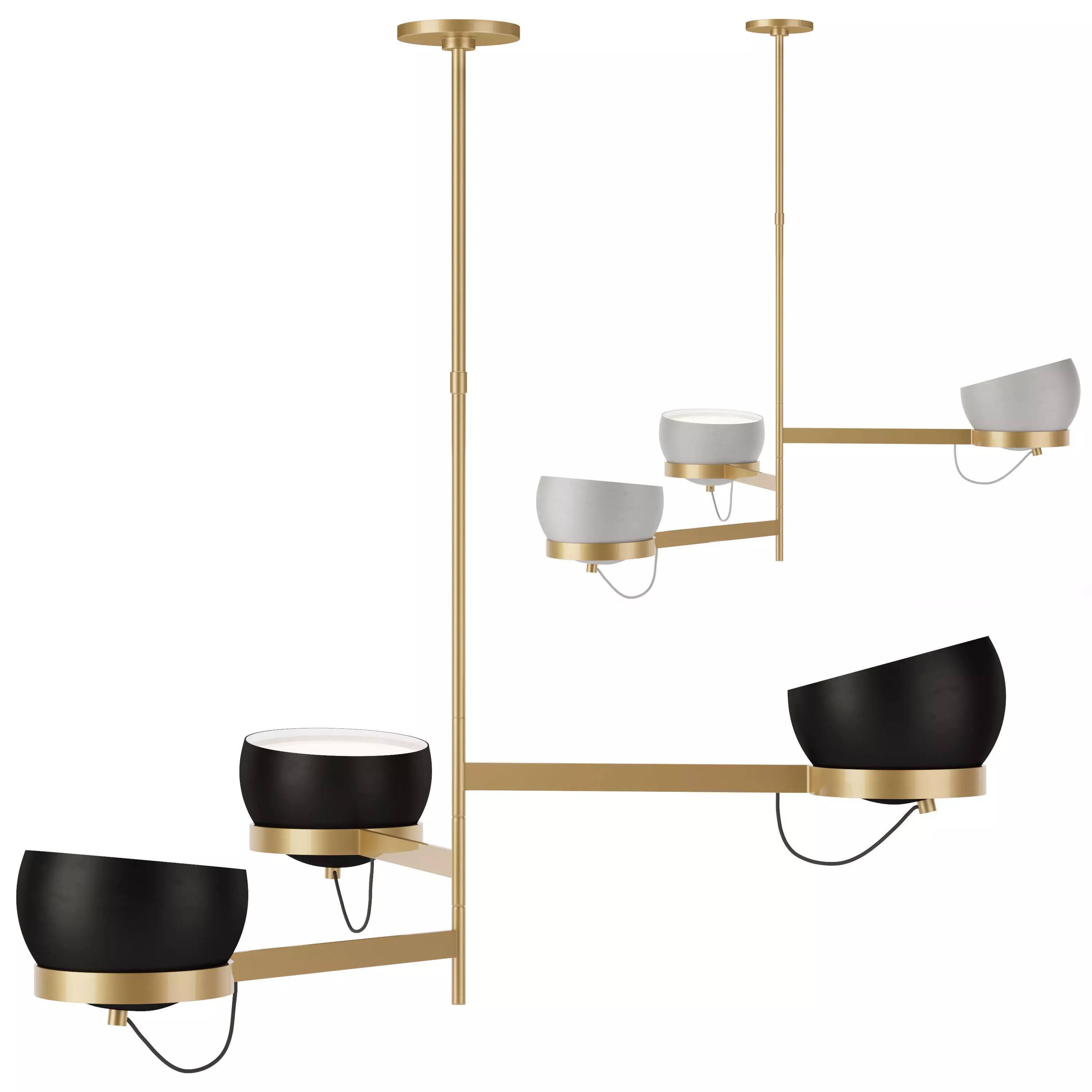 Chandelier Visual Comfort Lightwell Grande Triple 3D model_0