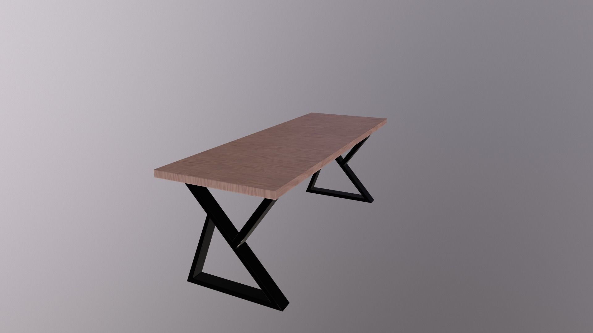 Modern table Low-poly 3D model_1