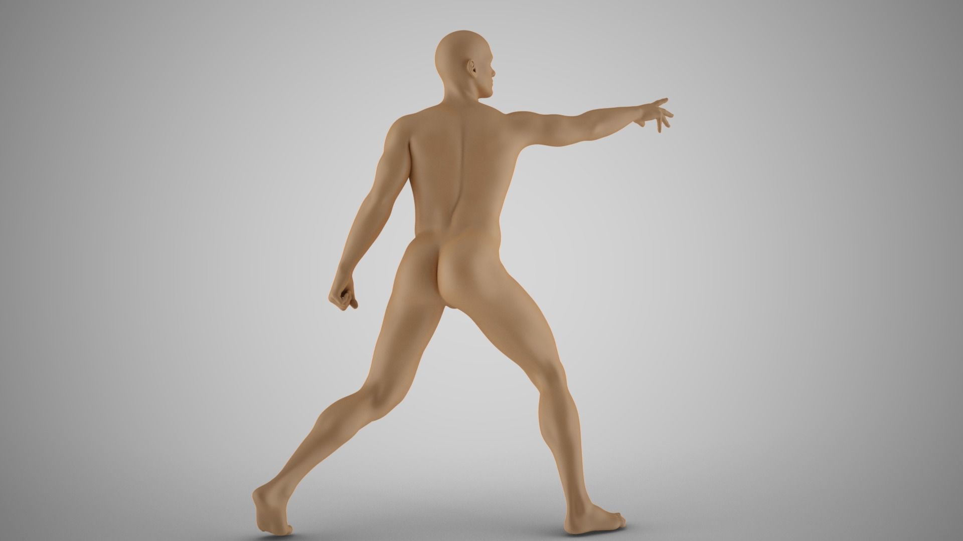 Unreachable Man Artistic Pose 3D print model_7