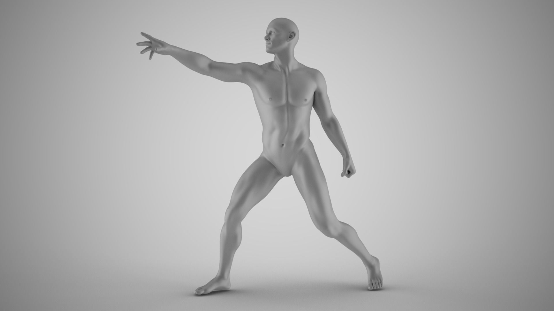 Unreachable Man Artistic Pose 3D print model_2