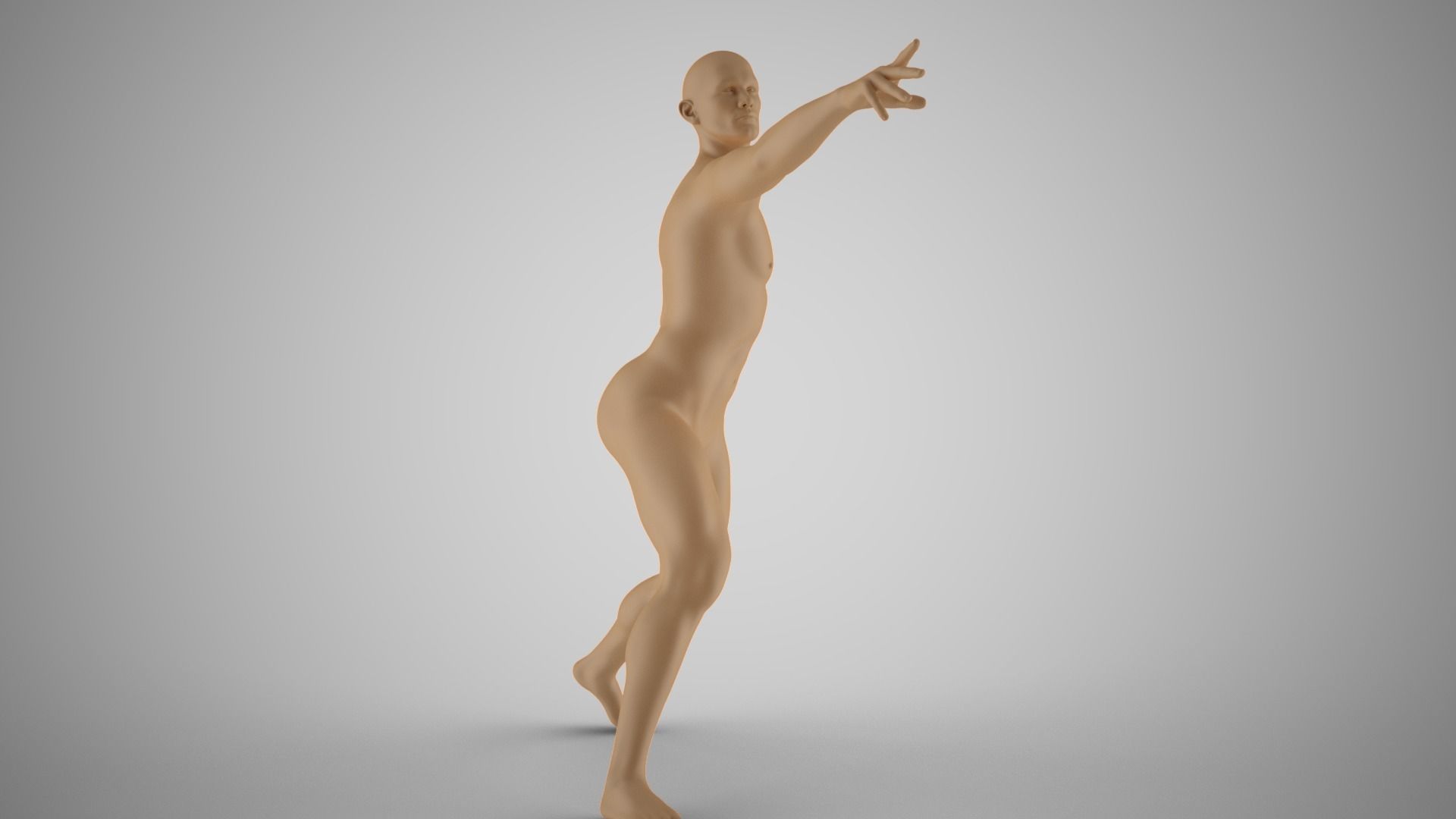Unreachable Man Artistic Pose 3D print model_5