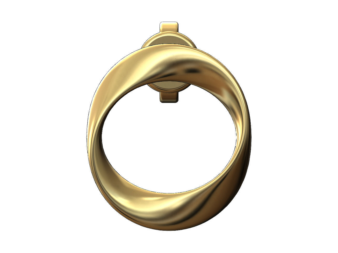 Simple twisted hoop stud earring 3D print model_1