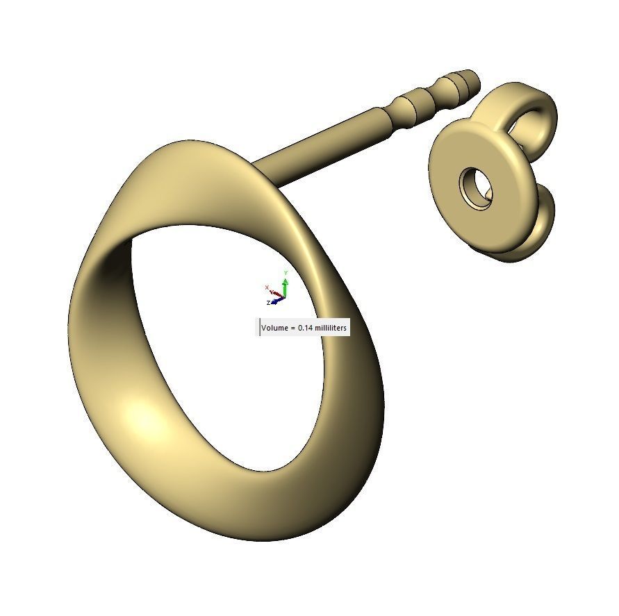 Simple twisted hoop stud earring 3D print model_10