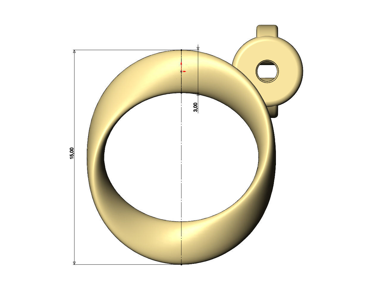 Simple twisted hoop stud earring 3D print model_6