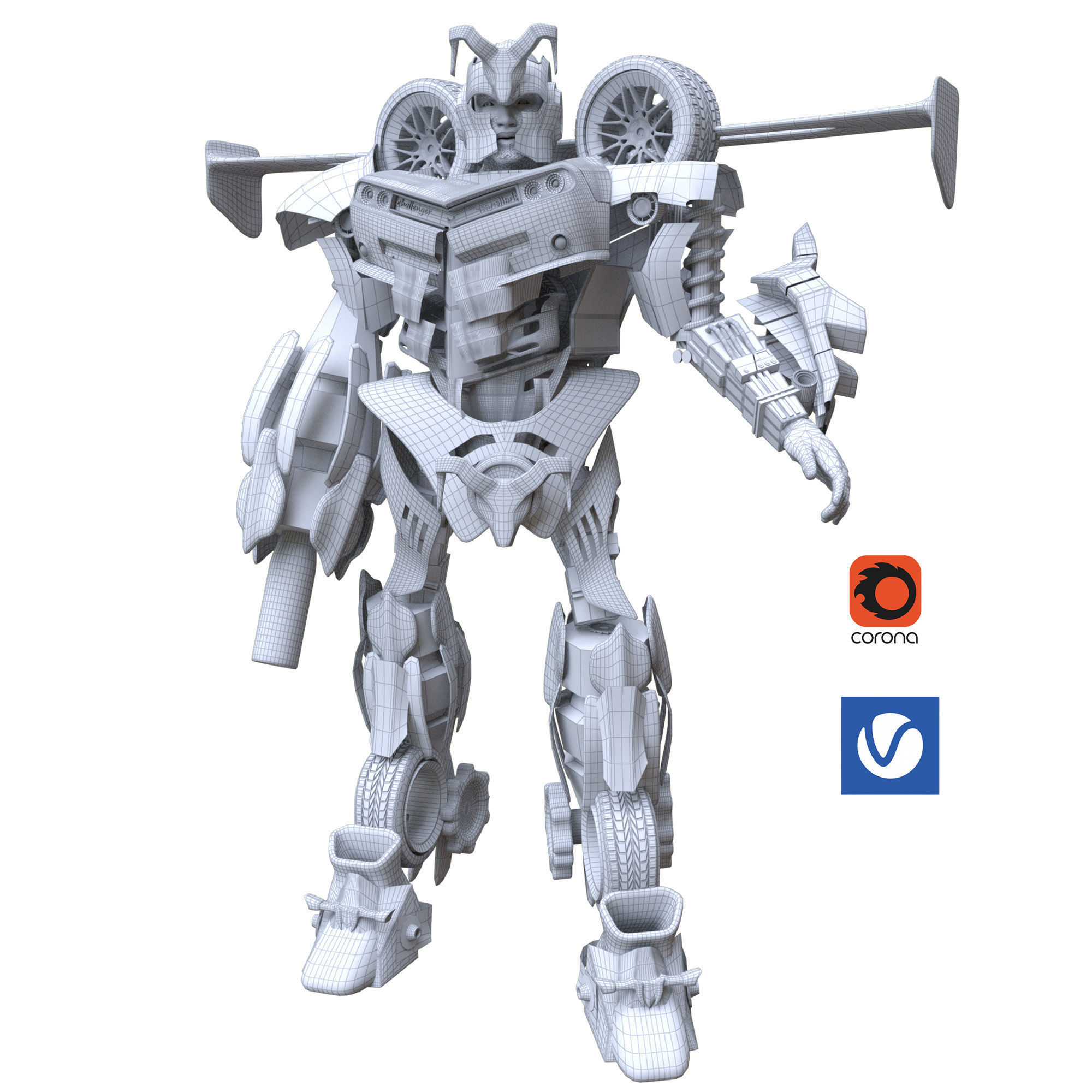 dodge challenger ROBOT 3D model_1