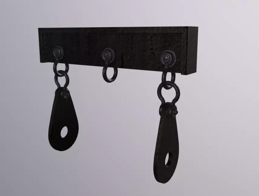 Metal Support Low-poly 3D model_0