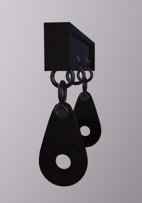 Metal Support Low-poly 3D model_3