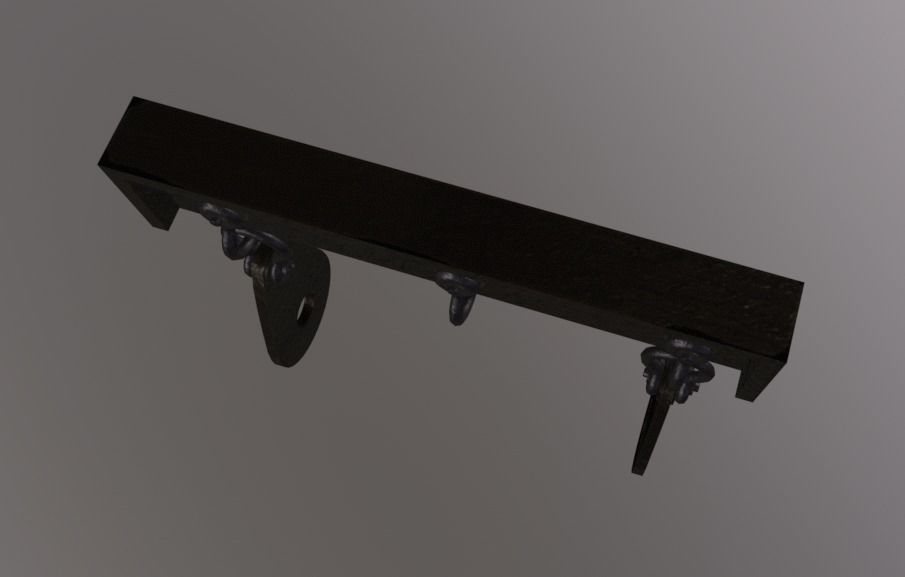 Metal Support Low-poly 3D model_2